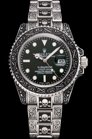Rolex Submariner Embossed Pattern Watch Body Green Dial Luminous Scale/Pointer Swiss Automatic Movement Male Watch