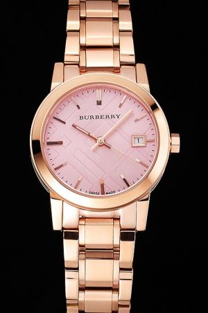 Burberry BU9225 The City Modern Luxury Pink Dial Rose Gold Case And Bracelet Watch Cheap BU017