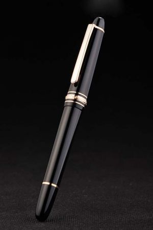 MontBlanc Meisterstück Gold-Coated 149 Black Body Piston Fountain Pen 115384 Hand-crafted PE067