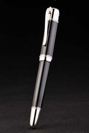 Montblanc Bonheur Collection Black And Silver Ballpoint Pen Platinum-coated Elegance Function PE070