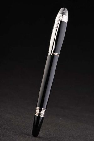 MontBlanc StarWalker Black Mystery Ballpoint Pen With Silver Decoration Rare Edition Model PE092