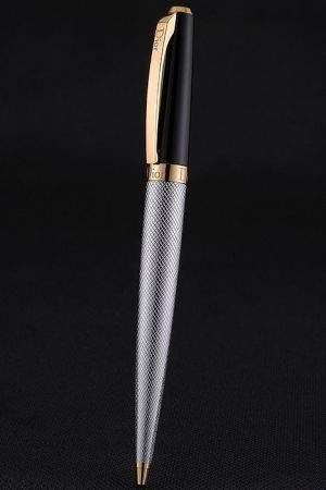 Christian Dior Silver Holder Black Cap Gold Decoration Ballpoint Pen Durable Easy To Use Casual Stylish PE032