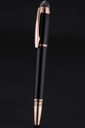 MontBlanc Starwalker Black Barrel Gold Rimmed Gorgeous Retractable Ballpoint Pen Standard Craft PE109