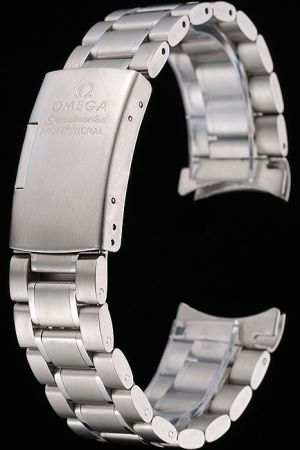 Omega Brushed Stainless Steel Bracelet with Speedmaster Professional engraved deployment Clasp