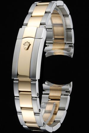 Rolex 18K Yellow Gold Two-tone Stainless Steel Bracelet with Fold Over Clasp