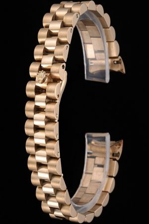 Replica Luxury Rolex Yellow Gold Stainless Steel Bracelet with Security Hide Clasp