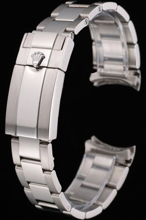 Rolex Silver Stainless Steel Business Bracelet with Fold Over Safety Clasp 