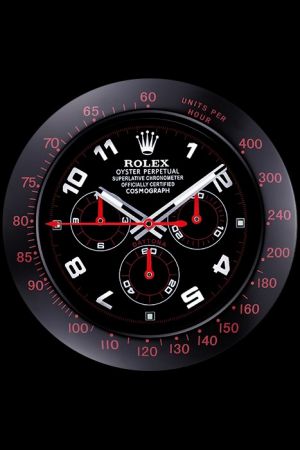 Rolex Daytona Round Black And Red Wall Clock White Arabic Numbers Quality Quartz Battery Operated WC018