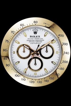 Rolex Round Shape Quartz Movement Daytona Wall Clock Copy RCX228 Gold Border