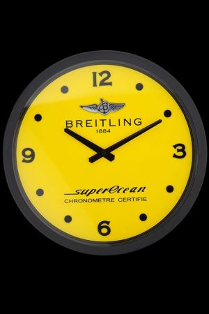 Breitling Superocean Yellow Dial Black Round Border 13'' Wall Clock Quartz Classic House Warming Gift in USA WC025