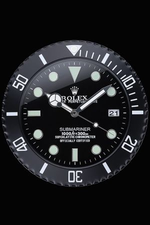 Rolex Submariner All Black  Wall Clock  3D Steel Markers RCX263 Round Shape