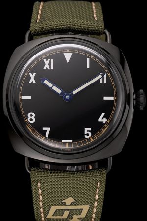 Panerai Radiomir 3 Days Black Dial California Index Green Leather Strap Automatic  Watch PN080