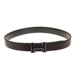 Top Sale Hermes Brown Grainy Leather Strap Large Two-tone H Buckle For Mens  