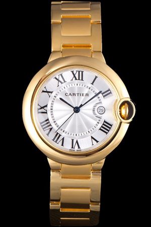 Couples Cartier WGBB0008 Ballon Bleu 18k Gold  Business S/Steel Watch KDT327 Medium Size