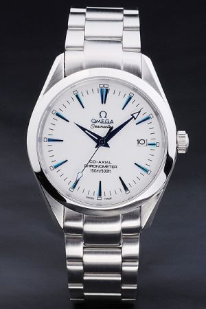  Omega Seamaster 150 Co-axial Chronometer Blue Arrow Marker Dauphine Pointers H-shaped Steel Bracelet Quartz Watch 2503.33.00