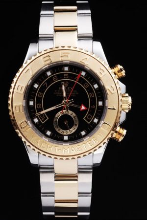 Rolex Yachtmaster II Chronagraph 44mm Ceramic Ring Command Bezel Black Dial Regatta Countdown Function 2-Tone SS Oyster Bracelet  Watch