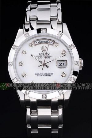 women's Diamonds Silver SS Braceltt 36mm Day-date Automatic Movement Watch 