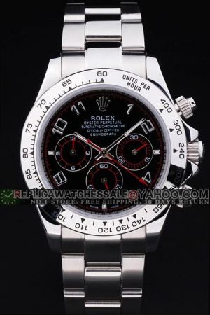 Rolex Daytona Silver Tachymeter Bezel Arabic Marker Red Second Hand Stainless Steel Bracelet Automatic Movement Fake Chronograph Watch 116509-78599