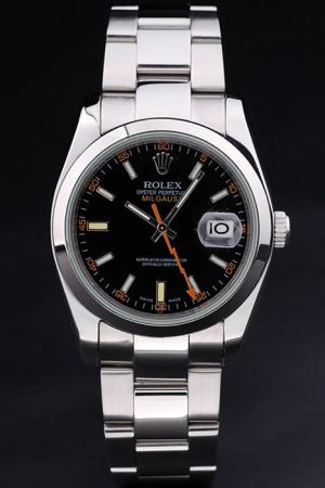  Rolex Milgauss 40mm Silver Case Black Face Stick/Arabic Scale With Orange Lightning Second Hand White Gold Watch