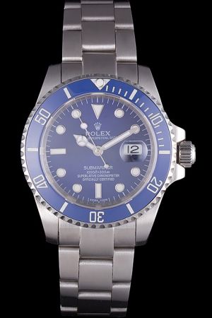 Rolex Submariner SS Case/Bracelet Blue Ceramic Rotating Bezel Blue Dial Luminous Mulriple Scale Mercedes Hand Date Watch Ref.116619LB-97209