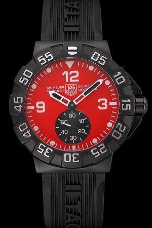 Rep TAG Heuer Formula 1 Red Dial Ion-plated Scale Bezel Rubber Strap Watch WAH1112.BT0714