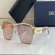  Dior Signature S4U Nude Pink Lens Square Frame Gold Finish Letter Logo Temple Women'S  Haute Sunglasses 