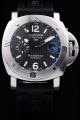 Panerai Luminor Brushed Stainless Steel Case Black Dial Black Rubber Strap 98163