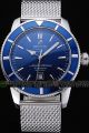  Breitling Superocean Blue Face&Bezel Stick Scale Mesh Bracelet Men Watch A1732016-C734-152A