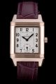 Jaeger le Coultre Reverso Squadro Lady Brown Leather Strap White Dial 41965