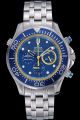 Omega Seamaster Emirates Team Chronometer Blue Dial&Bezel Yellow Stick Rim Yellow Second Hand Stainless Steel Bracelet Watch