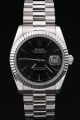 Men’s Swiss Rolex Datejust Fluted Bezel Stick Marker/Hand Convex Lens Date Window Steel Bracelet  Watch