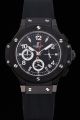 Hublot Big Bang Black Dial Ion-plated Steel Case Rubber Strap Couple Style Women's Watch HU061
