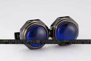 Cartier Black Ion-Plated Steel Blue Eye's Stone Cufflinks  2017 Mens New Fashion CL106