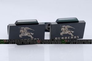 Burberry Logo All Black Tone Business Mens Cufflinks Cheap Replica Online CL018