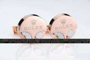 Rolex Silver Watch Movement Design Rose Gold Plated Cufflinks Specially For Rolex Watch Fans CL072
