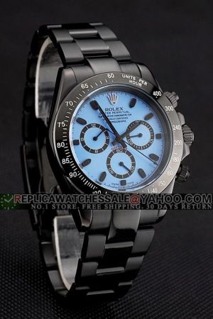 Men's 40mm Rolex Daytona Cerachrom Tachymeter Bezel Blue Dial Black Hour Scale/Stick Hand Carbon Black Bracelet Sports Watch