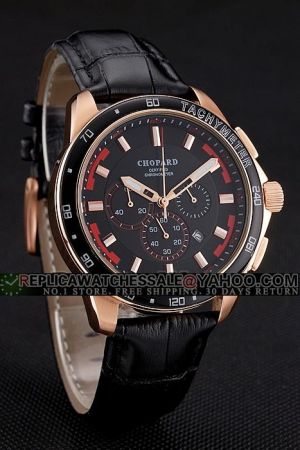 Chopard Mille Miglia 168992-3023 Classic Racing Black  Watch Gold Case Amazing Details CP016