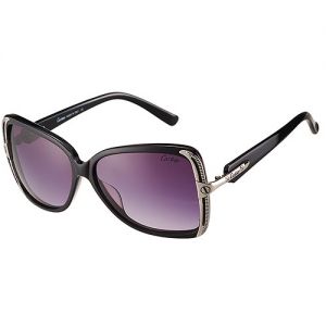 Economy Cartier Ladies Medium Sized Purple Lenses Sunglasses SUGC028 Clasy Black Frame
