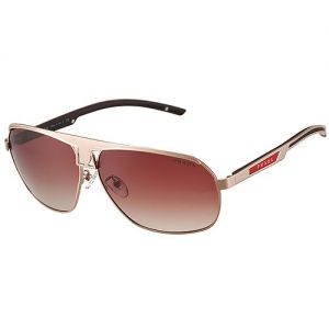 Prada Celebrity Replica Rose Gold Profile Sunglasses SUGP010 Big Red Logo
