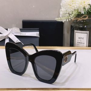 Replica Dior Bobby B1U Black Butterfly Shape Frame Grey Lens Gold CD Logo Temples Women Fashion Sunglasses  