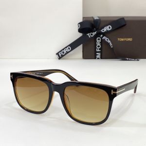  Tom Ford FT0775/01H Men'S Black Rectangle Frame Brown Lens Silver T Embellished Classic Elegant Sunglasses 