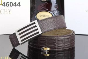 Givenchy Simple Plaque Pin Buckle Fashion Croco Embossed Leather Reversible Belt For Mens Black/Coffee/Navy