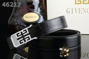 Givenchy Stylish Logo Pin Buckle High End Croco Embossed Reversible Male Belt Coffee/Navy/Black
