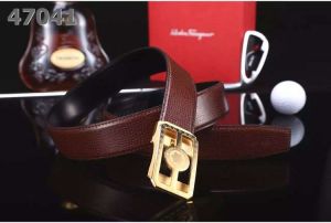  MontBlanc Bi-color Litchi Leather Guy Business Belt With Logo Embossed Automatic Buckle Black/Burgundy