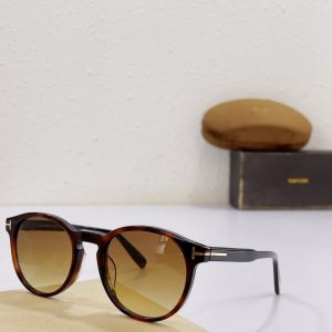 Best Website Tortoise Frame Round Brown Lens Tom Ford  Sunglasses—Replica Tom Ford Genderless Retro Sunglasses 
