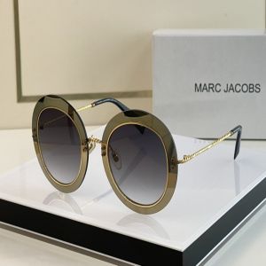 Replica Marc Jacobs Gold Trim Grey Round Lens Widend Detail Gold Twisted Temples Unique Sunglasses 