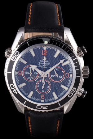Omega Seamaster Planet Ocean Co-axial Uni-directional Rotating Bezel Blue Dial With Argyle-style Pattern Luminous Scale/Pointer Three Sub-dials Watch