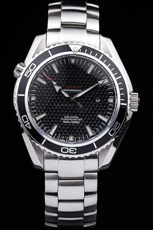 Omega Seamaster Planet Ocean Co-axial Uni-directional Rotating Bezel Black Dial With Argyle-style Pattern Luminous Scale Stainless Steel Watch 2201.50.00
