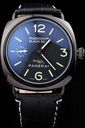 Panerai Radiomir Black Seal Torpedo Dial PAM00292 Black Ceramic Case Leather Strap 45MM Watch PN040