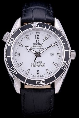 Omega Seamaster Professional Co-Axial Chronometer Uni-directional Rotating Bezel White Dial Luminous Scale Arrow Hand Watch